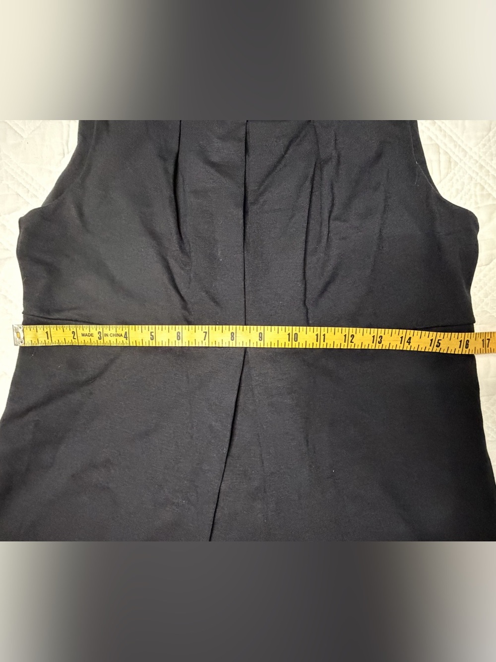 Lands’ End Black Sleeveless Pleat Front Sheath Dress Size 10P - Picture 6 of 7